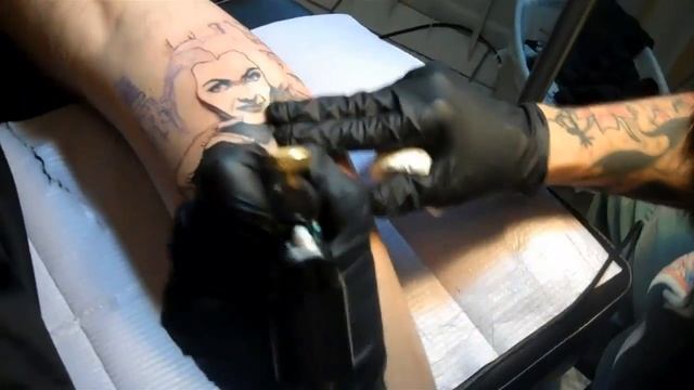 Lily Munster Tattoo done by Ram Lee in Phoenix 3/18/2012 смотреть онлайн