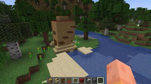 Как построить Дом в виде столба с бутылки в маинкрафте!