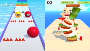 💙 💚 Ball Run 2048 Vs Sandwich Runner Speedrun New Big Update Gameplay Walkthrough 4K 12