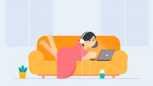 ITMO/MOTION. Adobe After Effects. Girl with laptop