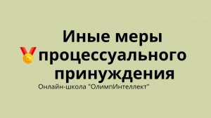 Иные меры процессуального принуждения