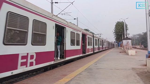 Brand new three phase EMU rake running as Krishnanagar City-Sealdah Local skipping Jagaddal/ER