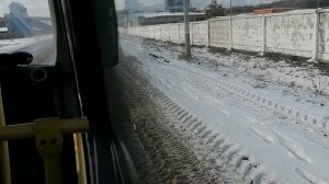 19.02.2025.Ляхово-Сырьево-Гальчино.Очистка обочин трасс.Снег из под колёс летит замерзает и гололед