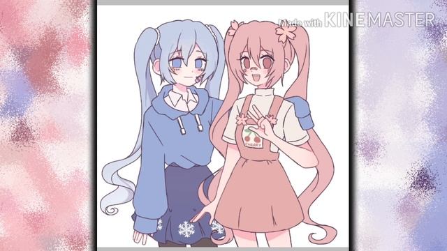 Speedpaint : "Snow Miku ❄️ & Sakura Miku 🌸" - Ibis Paint X смотреть онлайн