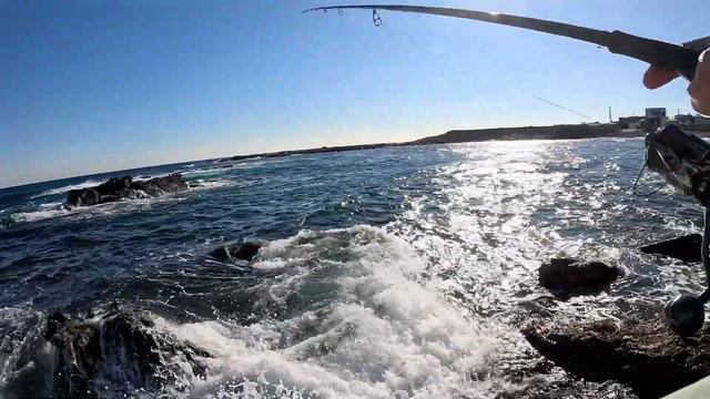 Завершение Сезона или Сибас на Рождество.  Морская рыбалка с берега в Южной Корее