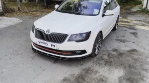 Сплиттер переднего бампера для Skoda Superb 2 рестайлинг #vonardcustoms