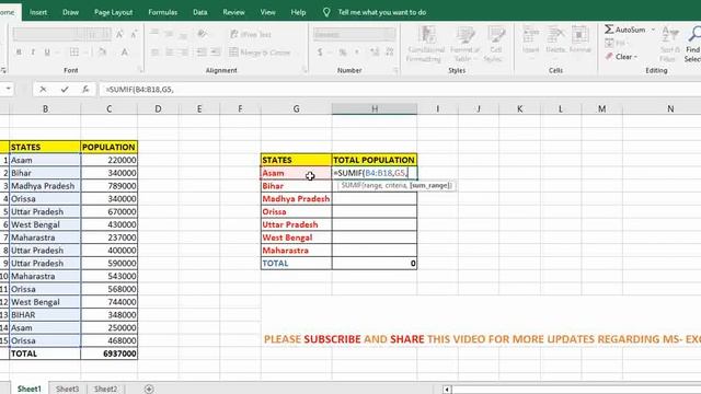 SUM IF FORMULA IN MS EXCEL IN ENGLISH-CHAPETER 11