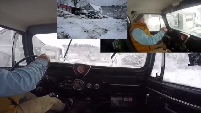 Snow Plow Jeep CJ7, 3 cameras, no music, real time, real life смотреть онлайн