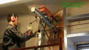 Отверстие в стене под приточную вентиляцию. Алмазное бурение.Тел: 8-916-122-39-24  Спецстройтех МСК