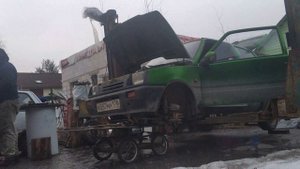 Установка двигателя в ОКУ.