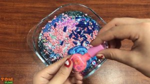 COOKIE MONSTER & HELLO KITTY SLIME Pink Vs Blue | Mixing Random Things into Slime