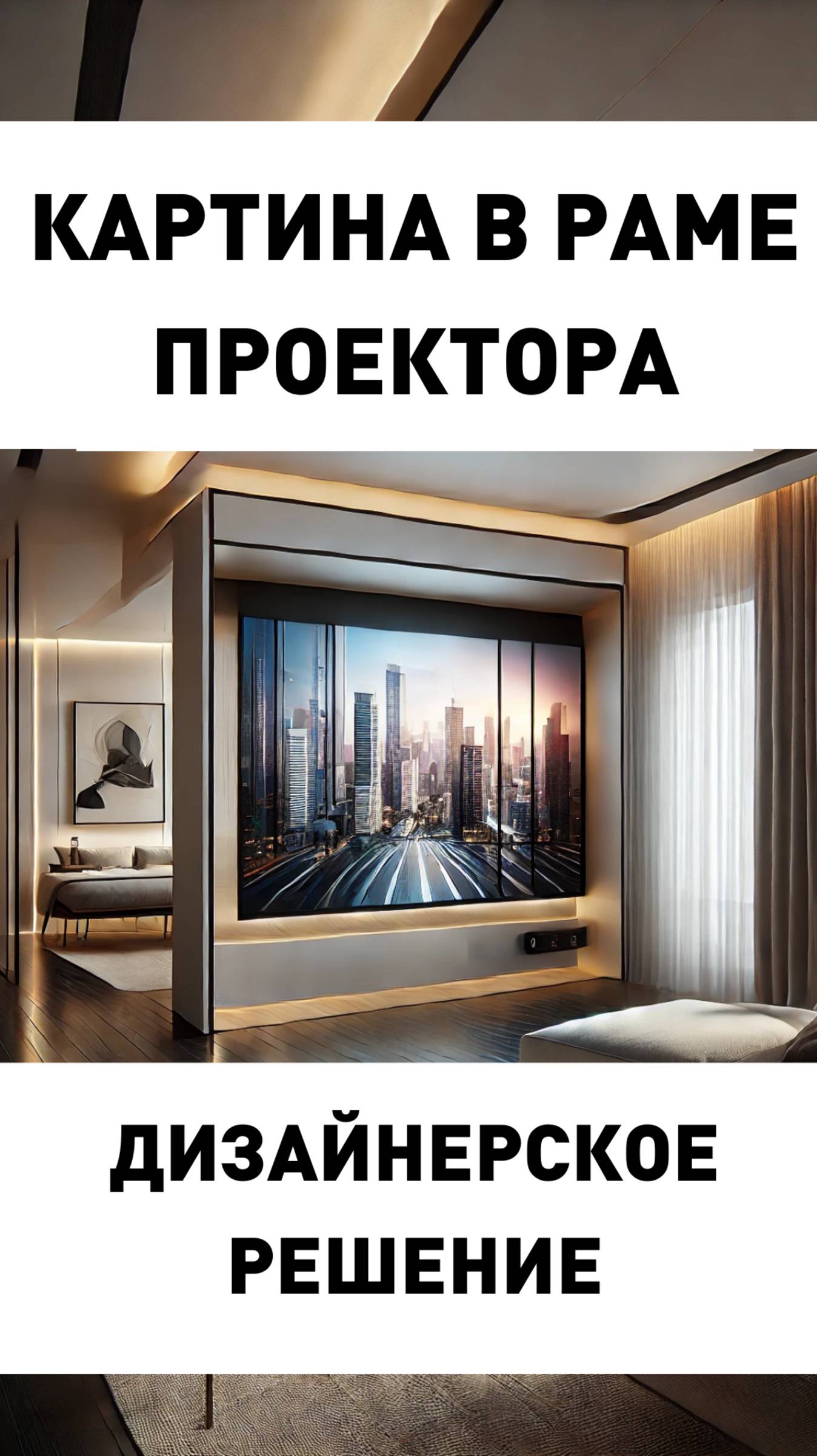 Проектор + Картина? Гениальное решение для дизайна! #Проектор #Интерьер #Дизайн #ДомашнийКинотеатр