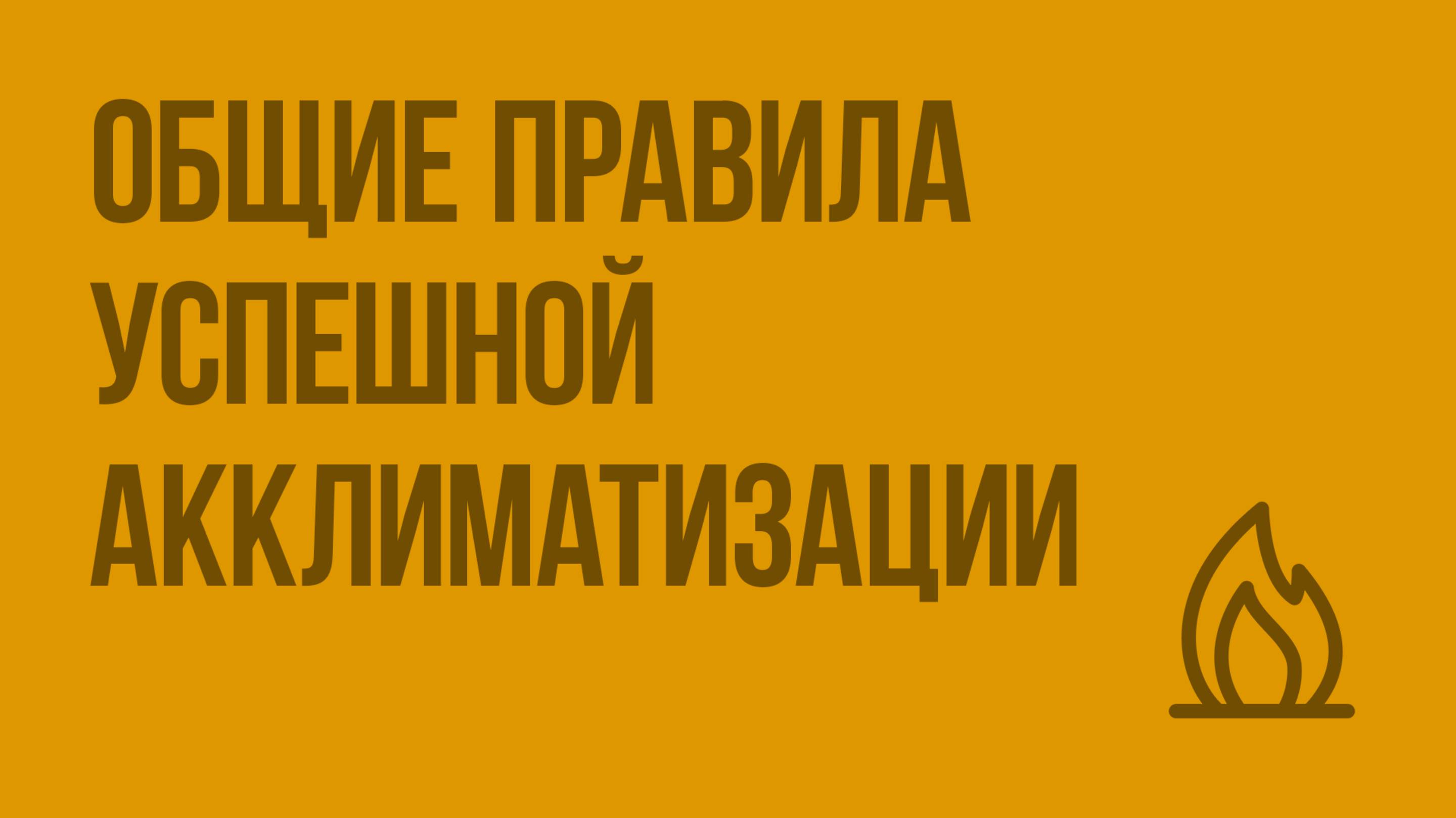 Общие правила успешной акклиматизации. Видеоурок по ОБЖ 6 класс