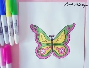 Как нарисовать красивую бабочку!🥰