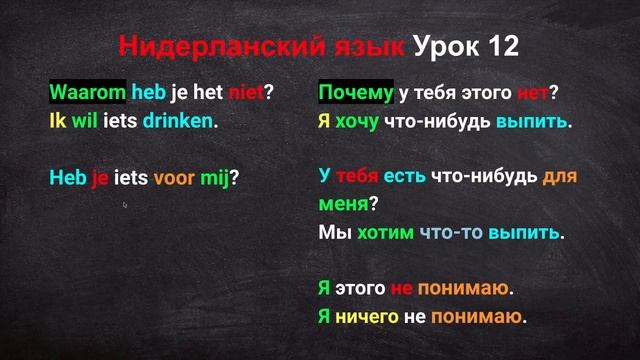 Нидерландский язык Урок 12 смотреть онлайн