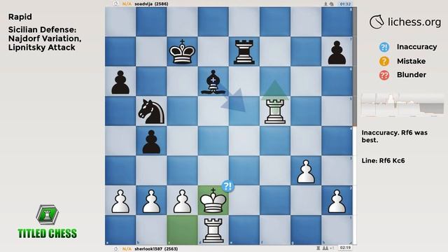 Sicilian Defense: Najdorf Variation, Lipnitsky Attack | Rapid | Titled Chess смотреть онлайн