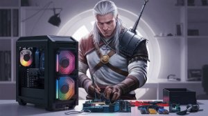 Pc Building Simulator прохожденгие игры Геральт зарабатывает на ремонтов компов и сборок компов