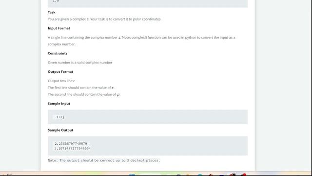 How To Write Python Code For Polar Coordinates On HackerRank/Rajnish Chaurasia/Educational Tutorial