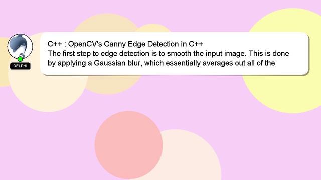 C++ : OpenCV's Canny Edge Detection in C++