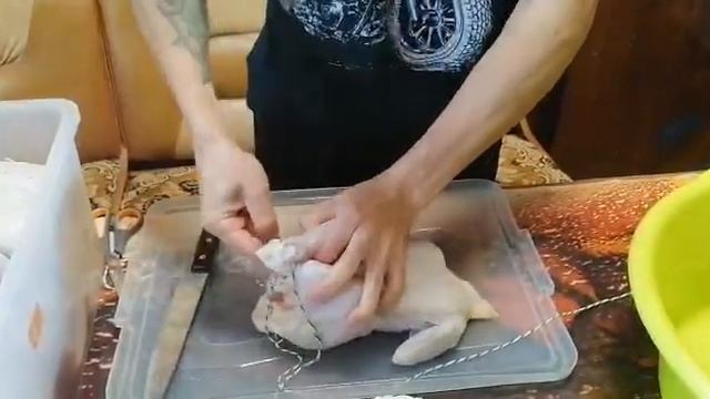 Как обвязать курицу перед копчением