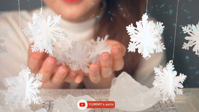 ASMR Water drops snowflakes❄️snow crystal LAND🌟 Frozen ice 눈송이 디저트 먹방 eating sounds MUKBANG 咀嚼音 食べる смотреть онлайн