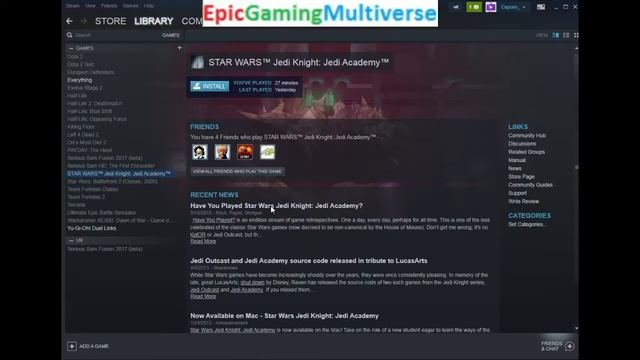 Tutorial For How To Uninstall Jedi Academy On Steam In 2019 смотреть онлайн