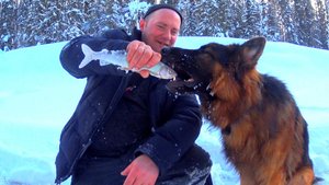 рыбалка по хариусу.Гектар съел килограмм хариуса.собака которая любит рыбу