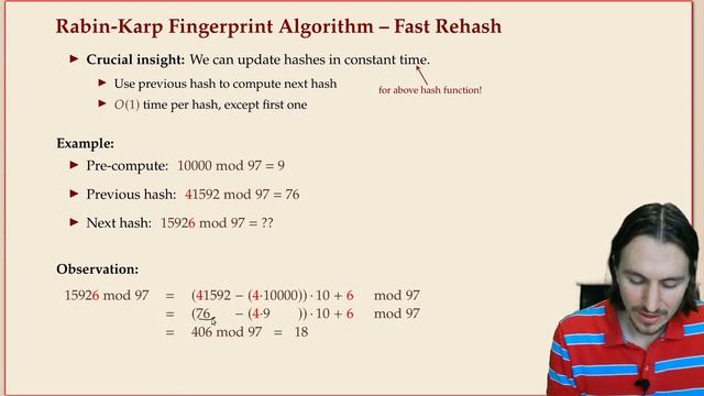 COM526 4-7 §4.6 The Rabin-Karp algorithm смотреть онлайн