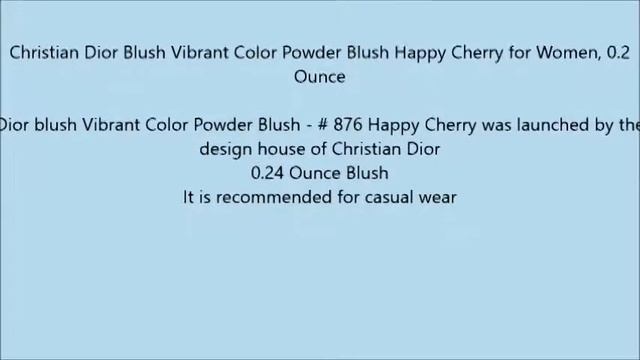 Christian Dior Blush Vibrant Color Powder Blush Happy Cherry for Women, 0 2 Ounce смотреть онлайн
