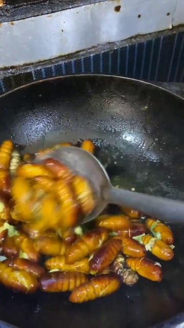 Silkworm Cooking and Recipe //Polu leta Fry cooking смотреть онлайн