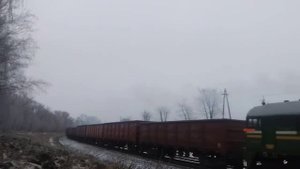 М62-1484 с вывозным поездом на перегоне Бобруйск — Красный брод.
