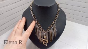 Мои работы!!! Колье-трансформер и серьги "Морской прибой".