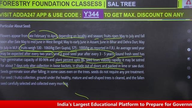 FORESTRY (वानिकी) Foundation Course | Forest Tree Species (Sal Tree) | Class 43