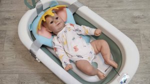 Складная ванночка со сливом+ козырёк+ матрасик для купания и термометр