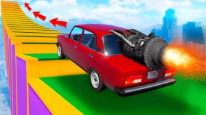 КАК ДАЛЕКО РЕАКТИВНАЯ ЖИГУЛИ СМОЖЕТ ЗАБРАТЬСЯ ПО СТУПЕНЬКАМ ЛЕСТНИЦЫ В КОСМОС? - ЭКСПЕРИМЕНТЫ GTA 5