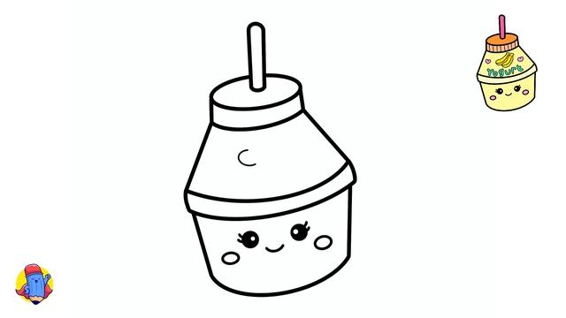 How to Draw Yogurt very cute step by step