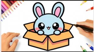 КАК ЛЕГКО НАРИСОВАТЬ КАВАИЙНОГО ЗАЙЧИКА В КОРОБКЕ 🐰📦