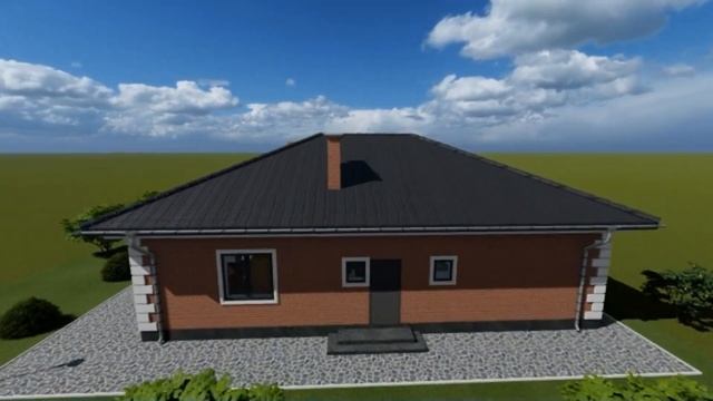 Compact project of a one-story house with all conditions. КОМПАКТНЫЙ ПРОЕКТ ОДНОЭТАЖНОГО ДОМА.