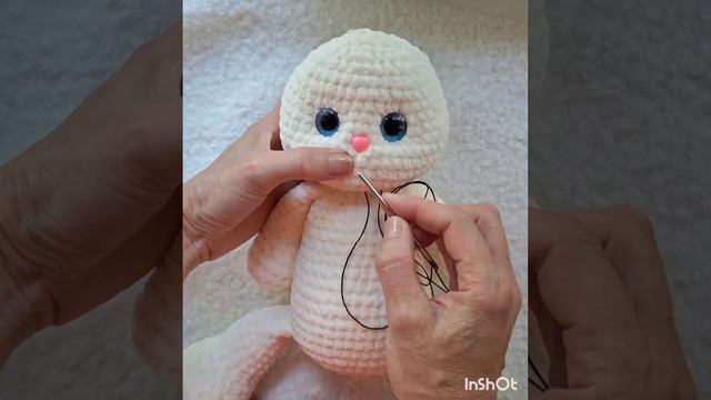 утяжка мордочки зайчика #amigurumi #вязанныеигрушки #handmade
