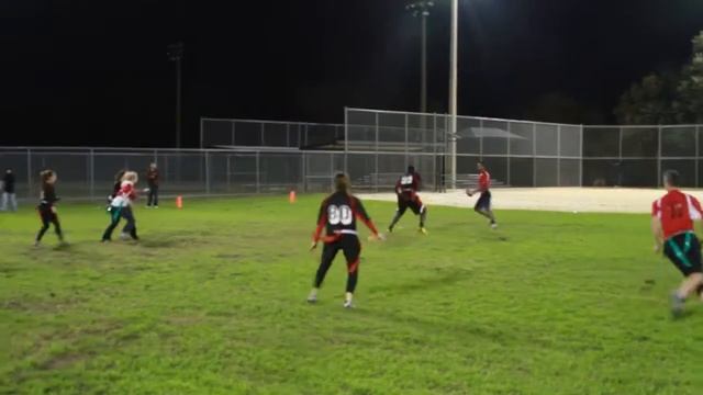 Flag Football February 13 2014 Black Mamba vs Red Vipers Jeremy defends Barrington's long pass смотреть онлайн