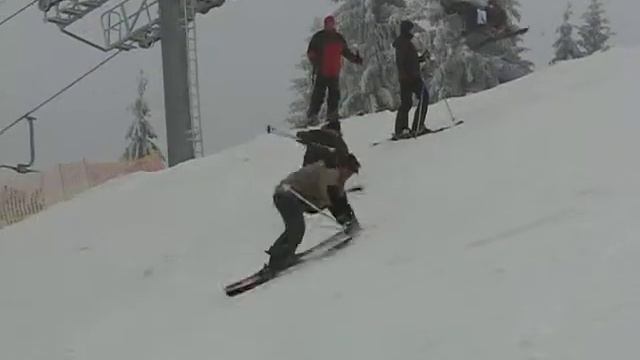 Буковель, Алексей спускается по 12-ой смотреть онлайн