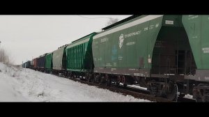 2ТЭ25Км - 0310 с грузовым поездом.