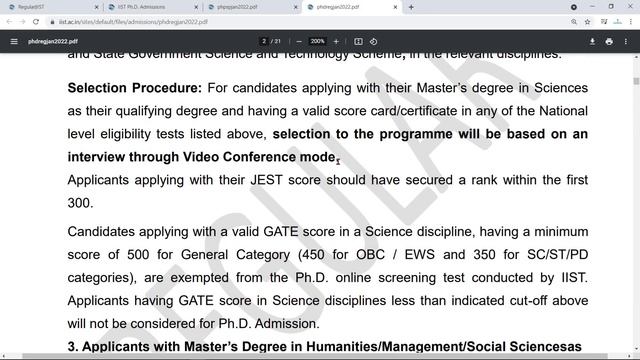 PhD admission Notice 2022 in Indian Institute of Space Science and Technology | IIST PhD Admission