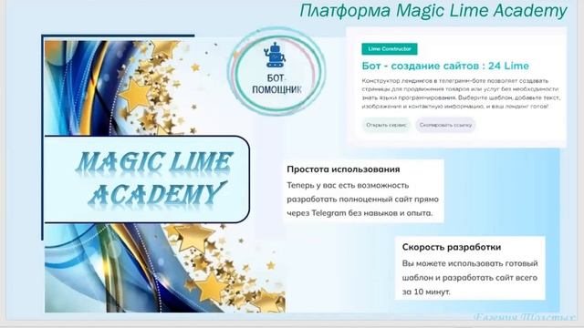 Презентация-знакомство с платформой Magic Lime Academy / партнерская программа на маркетплейсе