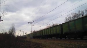 Электровозы ВЛ11 с грузовым поездом перегон Латышская-Ворсино(пл. Башкино) 22.04.2015