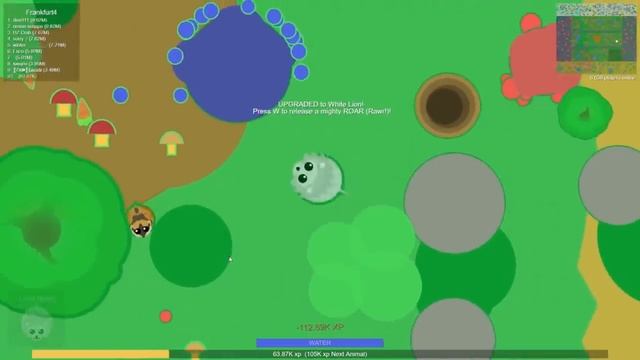 Mope.io// Getting rare animals// white tiger lvl up to black rhino and big goat together!