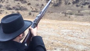 Eric with his Springfield Trapdoor (.45-70, Model 1873)