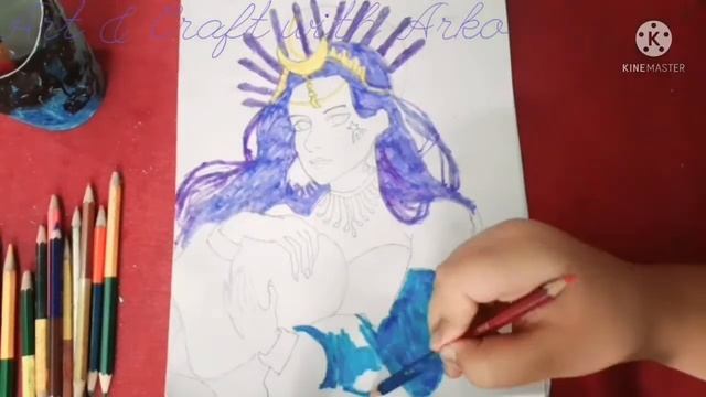 How to draw Goddess of Moon||Moon Goddess||Pencil Colour||Drawing Tutorial смотреть онлайн