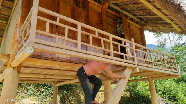 Build a beautiful wooden house Make a very beautiful railing stairs for a new house. Ly Nhe