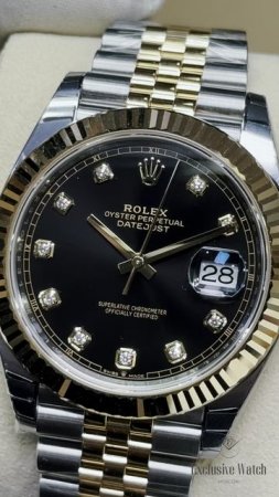 Rolex Datejust 41mm Black Diamond Index Steel/Yellow Gold